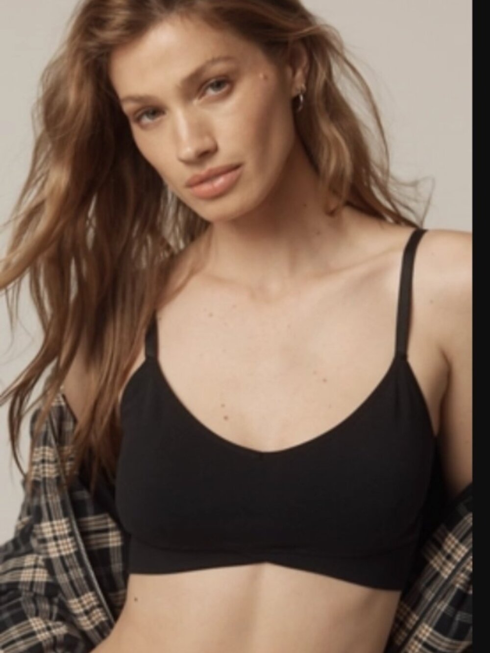 NWT Anthropologie The LyreBird Skin Seamless Wrap Bra in Black